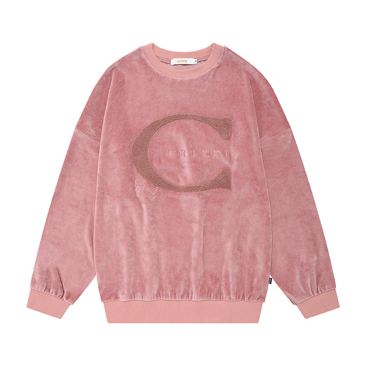 C LOGO BOUCLE EMBROIDERY TOP_PINK