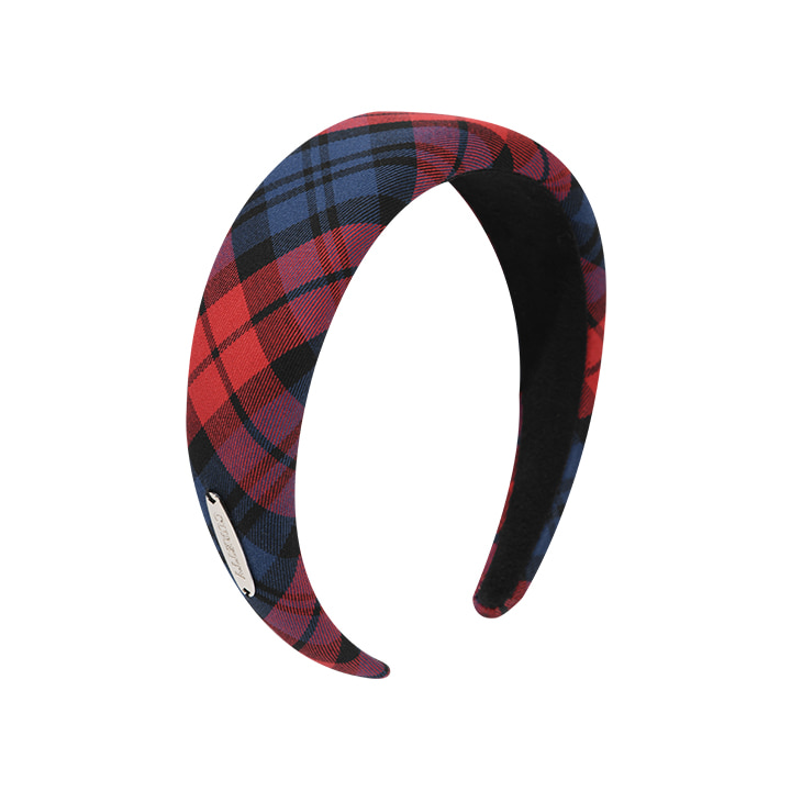 C CHECKED HAIR BAND_RED